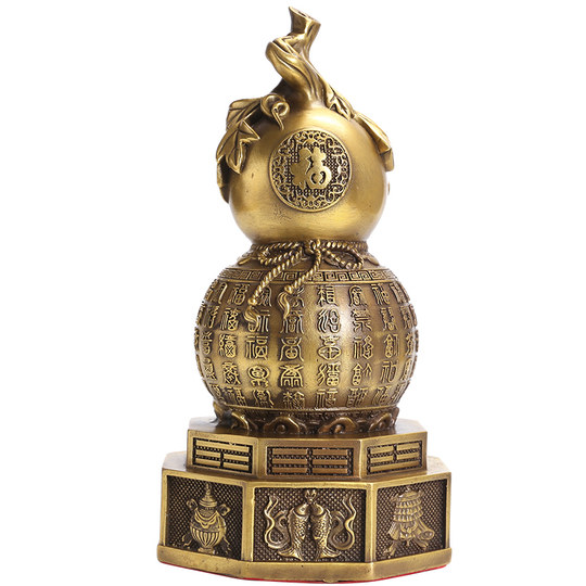 Copper gourd ornaments, hollow entrance hall, Bagua pendant