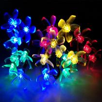 7M Solar Cherry Floral LED String Lights Xmas Party F