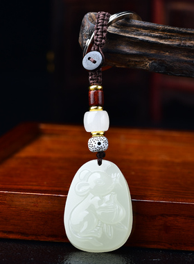 淘运鼠运福来吉贵宏和田玉吊坠属猴人2025年吉祥物男女生肖猴挂件