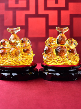 海清阁生肖属猪摆件琉璃