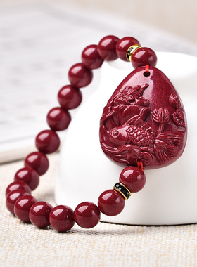 宋韶光大师2025蛇年吉祥物生肖属猴 财源广进情侣琉璃朱砂吊坠