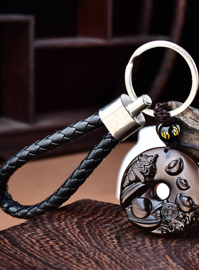 属虎人黑曜石饰品项链吊坠