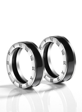 S925银镶天然A货翡翠墨玉戒指方戒玉石时尚指环可调节