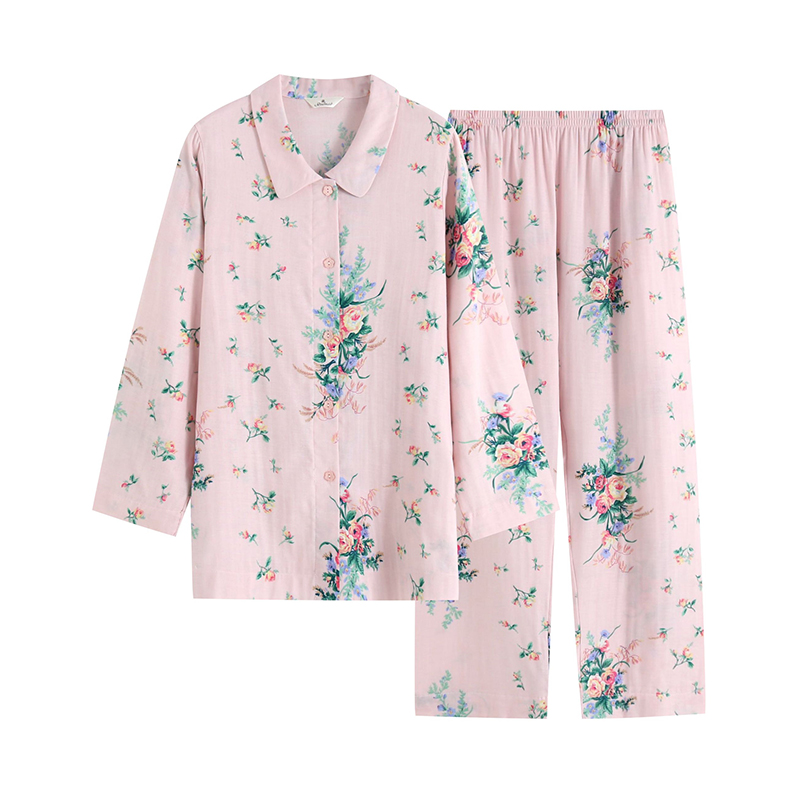 Rosemaid/罗丝美舒适纯棉印花长袖家居服女士睡衣裤秋冬新品18260 - 图3