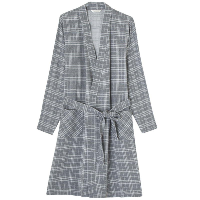 Rosemaid/罗丝美长袖针织格子睡袍家居服男士睡衣秋冬新品69241,淘宝优惠券,粉丝福利购,淘宝优惠卷