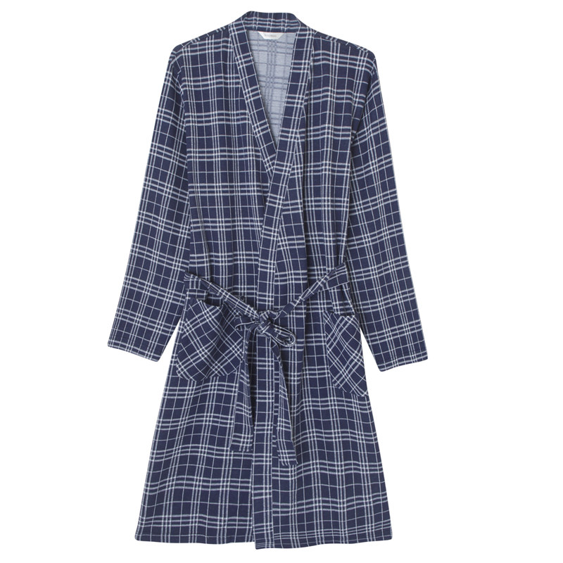 Rosemaid/罗丝美长袖针织格子睡袍家居服男士睡衣秋冬新品69241,淘宝优惠券,粉丝福利购,淘宝优惠卷