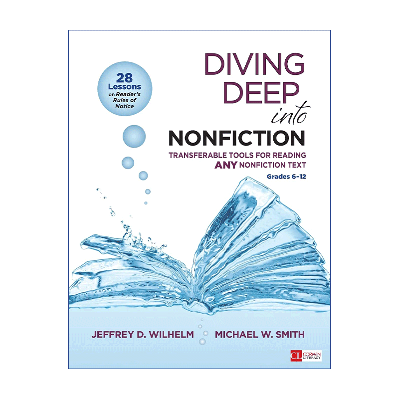 英文原版 Diving Deep Into Nonfiction Grades 6-12 非虚构性文本教学框架 6-12年级阶段 适用于任何非虚构文本阅读的方法 进口