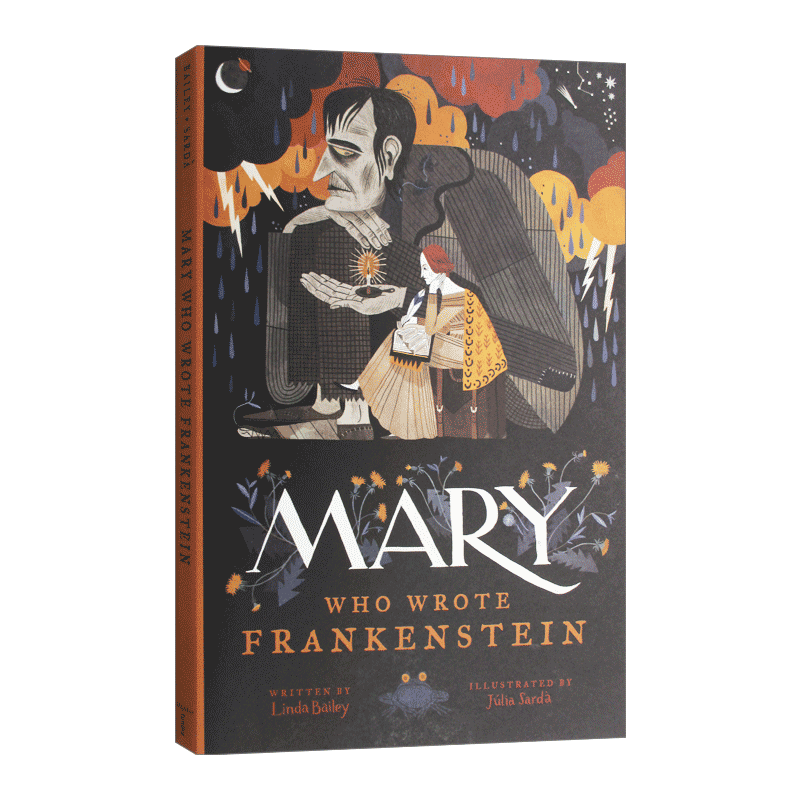 英文原版 精装 Mary Who Wrote Frankenstein 玛丽·雪莱的故事 英文版 纪念弗兰肯斯坦200周年儿童外文书 - 图2