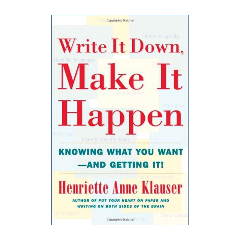 英文原版 Write It Down Make It Happen 写下来 实现它 英文版 进口英语原版书籍