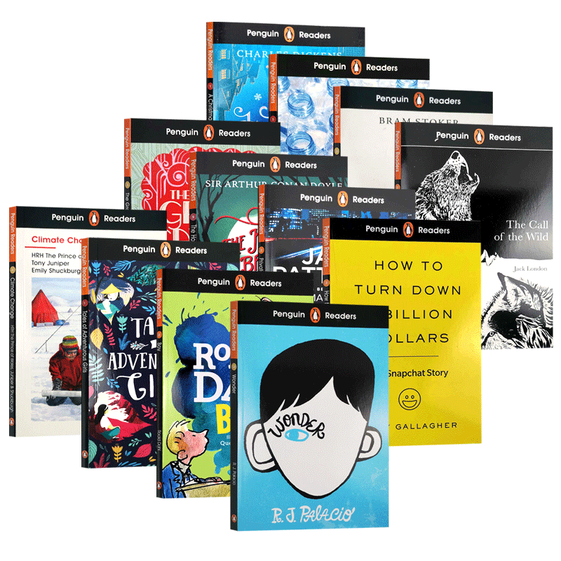 企鹅兰登YA小说分级读物 12册 英文原版 Penguin Reader Starter Level 1-3 Wonder奇迹男孩 男孩 英文版青少年文学 英语分级阅读 - 图3