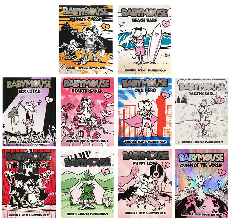 英文原版 Babymouse 老鼠宝宝系列1-10册 漫画小说 青少年英语课外读物 纽伯瑞儿童文学奖作者Jennifer Holm 英文版 进口英语书籍