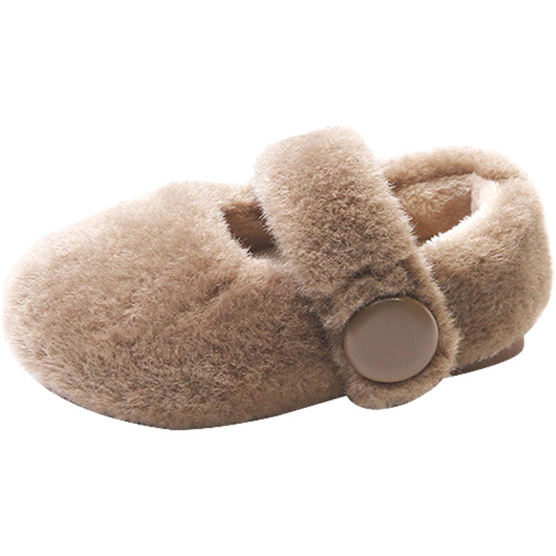 英国next sara女童毛毛鞋2024秋冬新款儿童棉鞋加绒二棉豆豆鞋子,淘宝优惠券,粉丝福利购,淘宝优惠卷