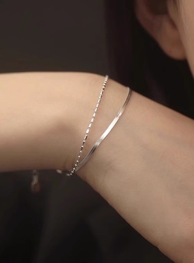 蛇骨手链纯银女高级感叠戴手饰