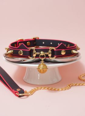 Puppy*猫耳铃铛项圈choker项牵引颈圈饰品可刻字温感变色