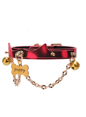 项圈choker男女温感变色皮铃铛puppy挂牌项链