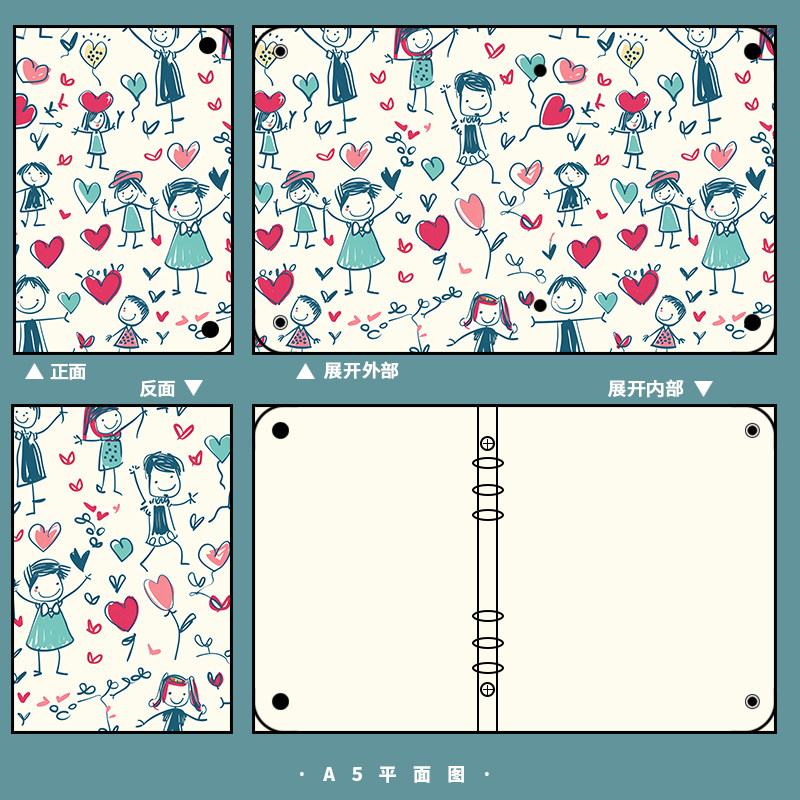 儿童手绘画画美术作品定制布艺活页本定做手帐本兴趣培训班笔记本,淘宝优惠券,粉丝福利购,淘宝优惠卷