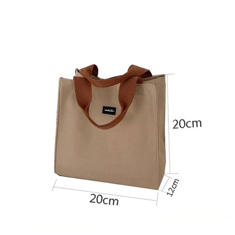 日式上班族饭盒袋大容量防水便当袋帆布便当包带饭手提袋子饭盒包