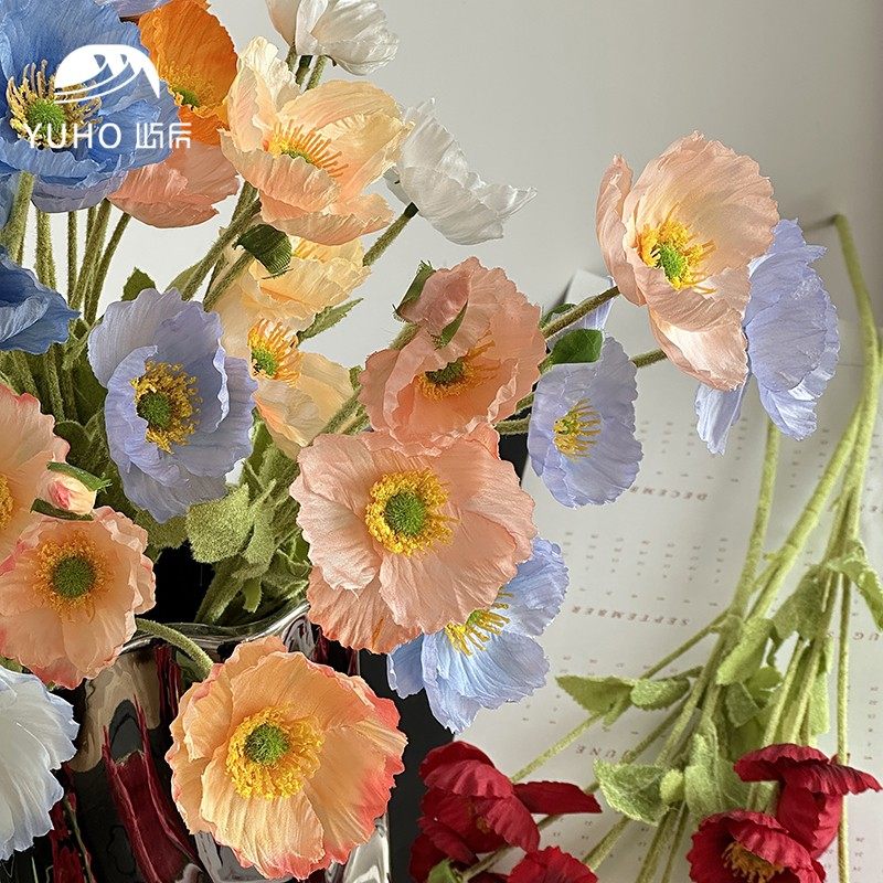 屿后 仿真花虞美人年宵节绢花礼盒装饰客厅摆件拍照道具花店资材,淘宝优惠券,粉丝福利购,淘宝优惠卷