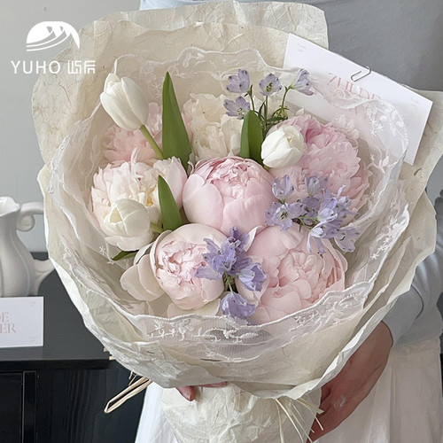 屿后 手工麻丝纸鲜花花束褶皱包花纸花店diy手工高级感纸花艺材料 - 图3