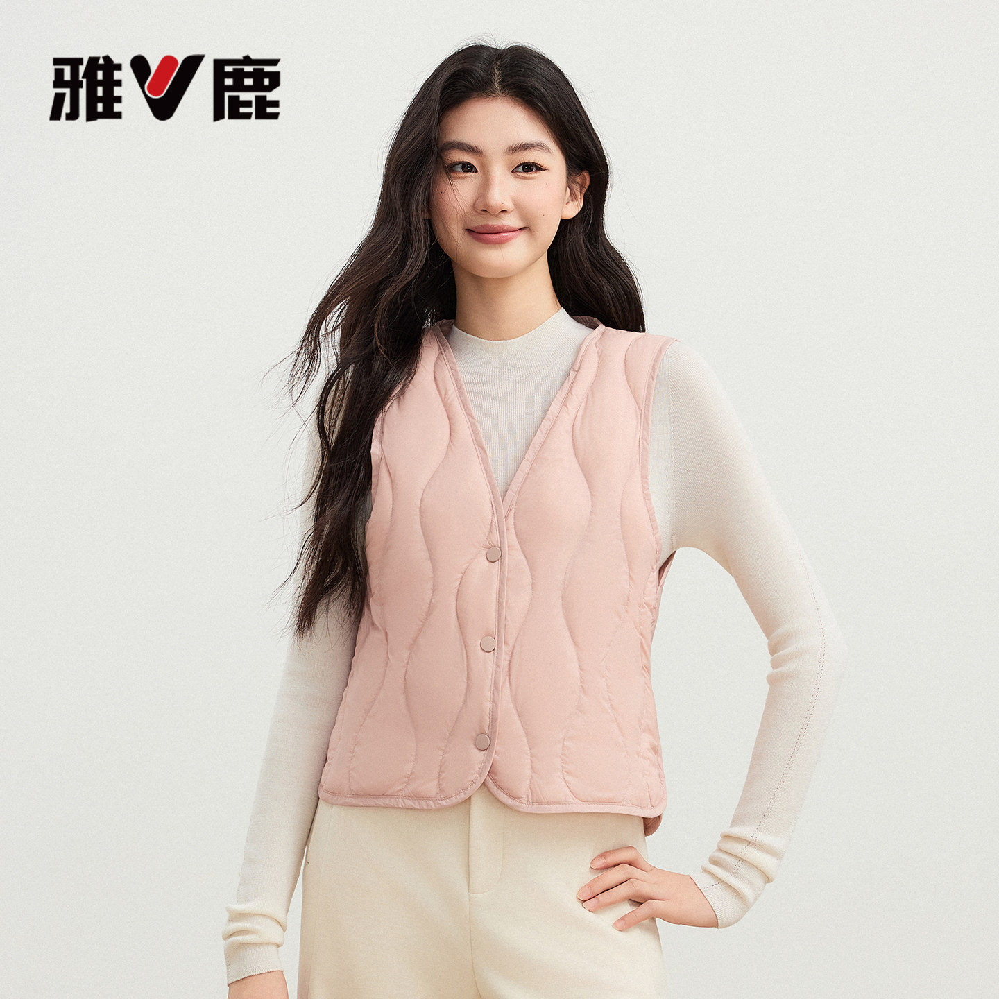 雅鹿羽绒马甲女2026冬季新款内穿轻薄
