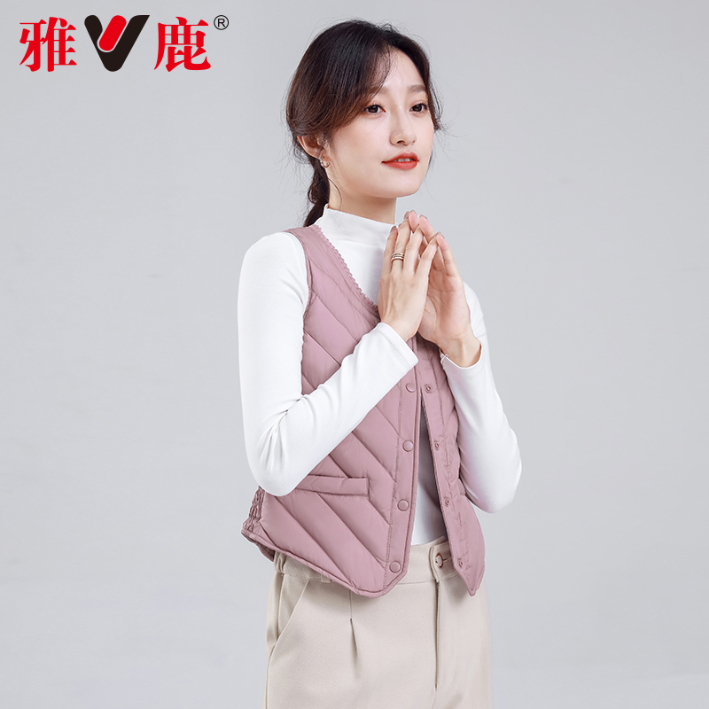 雅鹿羽绒马甲女 年新款冬内搭纯色短款常规马夹冬百搭网红背心 2021 雅鹿羽绒马甲女 年新款冬内搭纯色短款常规马夹冬百搭网红背心 2021