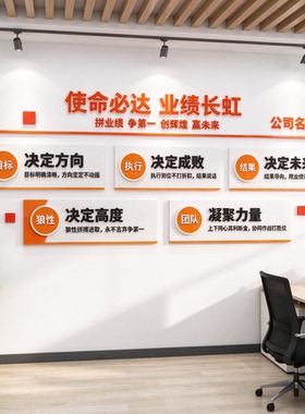 使命必达业绩长虹文化墙贴 公司办公室励志 3D 立体墙面装饰
