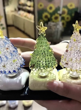 景德镇旋转圣诞树小红书同款陶瓷圣诞树桌面氛围感摆件圣诞礼物