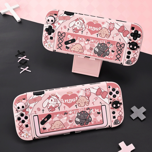 极想任天堂Switch2保护壳NS2游戏机保护套摇杆帽套装可爱卡通哥特兔原创设计全包防摔提升手感新款主机配件 - 图0