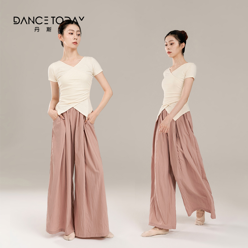 dancetoday现代舞练功服夏季阔腿裤子中国古典舞蹈服形体女舞蹈裤-图0