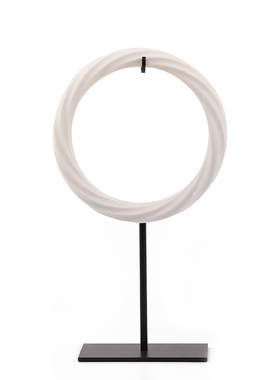 现代新中式创意雕刻绞丝缓玉璧家居饰品室内茶几样板房装饰品摆件