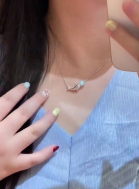 新款时尚个性鲸鱼小海豚项链女