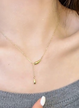 新款超仙水滴流苏项链