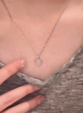 新款潮时尚简约百搭心形吊坠项链