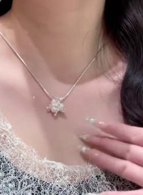 银色烟花吊坠珠珠项链锁骨链女