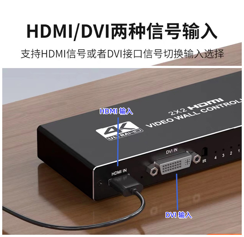 HDMI4K60Hz高清多屏宝1x2  2x1 2x2点对点拼接处理器倒装一进四出 - 图1