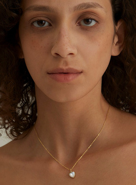 ZIVGREY爱心贝母项链锁骨链