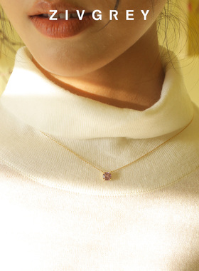 天然紫水晶小方糖项链