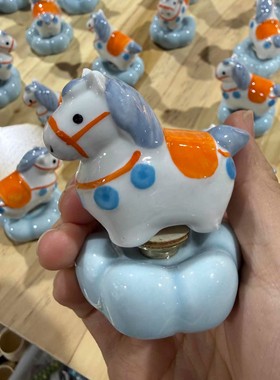 景德镇陶瓷小马转转摆件吉祥物