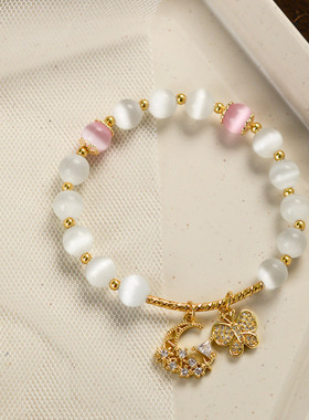 猫眼石手链原创设计简约ins小众