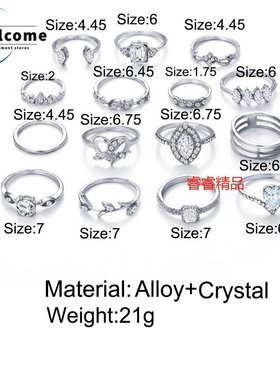 15pcs Womens joint rings finger jewelry ring accessories