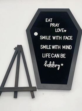 亚马逊Coffin letter board 木质家用装饰留言板