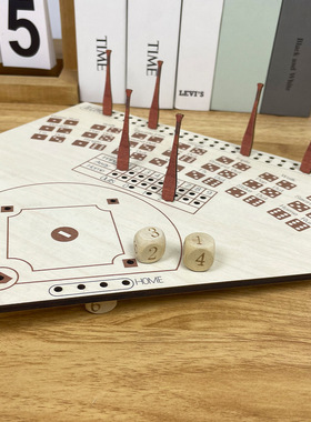 木质棒球棋盘Alien wooden baseball board木制工艺品桌面游戏