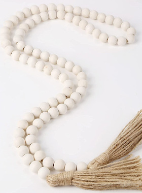 木珠流苏木制挂件珠串Wooden pendant bead string家居田园风装饰