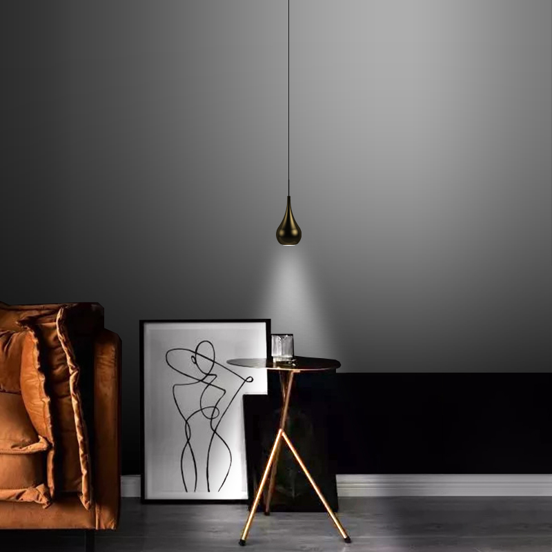 设计师水滴小吊灯卧室吊灯床头主卧吊线灯灯简约现代轻奢极简创意 - 图1