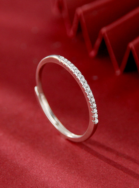 S925银排钻戒指女时尚气质文艺