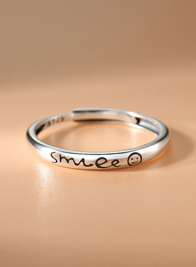 925银冷淡风戒指开口设计中食指