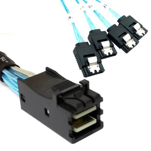 Mini SAS SFF-8643对4 SATA 7针硬盘sas 6 gbps数据 服务器连接线 - 图0