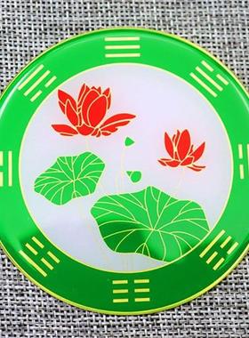 8公分黄铜荷花贴鼎福贴先天八卦款卫生间用白荷花红荷花房横梁鼎