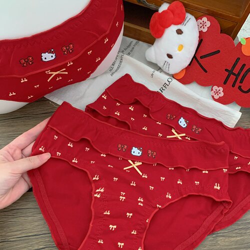 大码红色宽松舒适胖MM内裤女2026新款女士纯棉裆加肥加大不夹屁股 - 图1