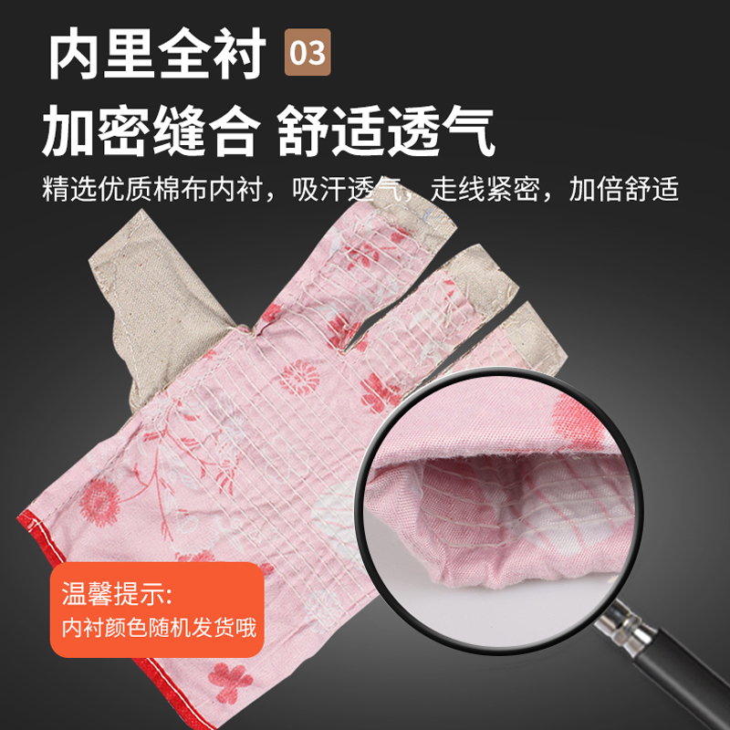 劳保帆布手套工作耐磨24线双层加厚机械汽修电焊手套防护用品厂家-图2